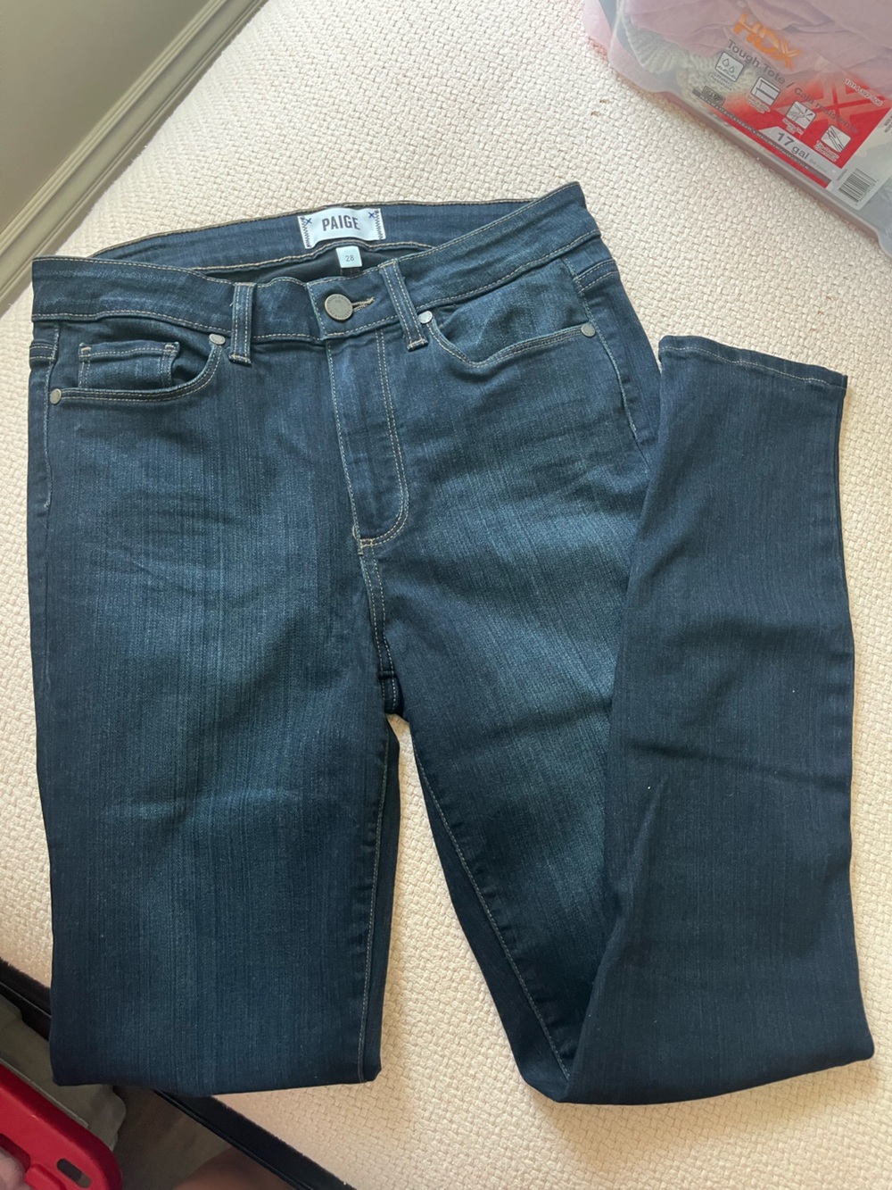 PAIGE Women’s Dark Wash Straight Jeans